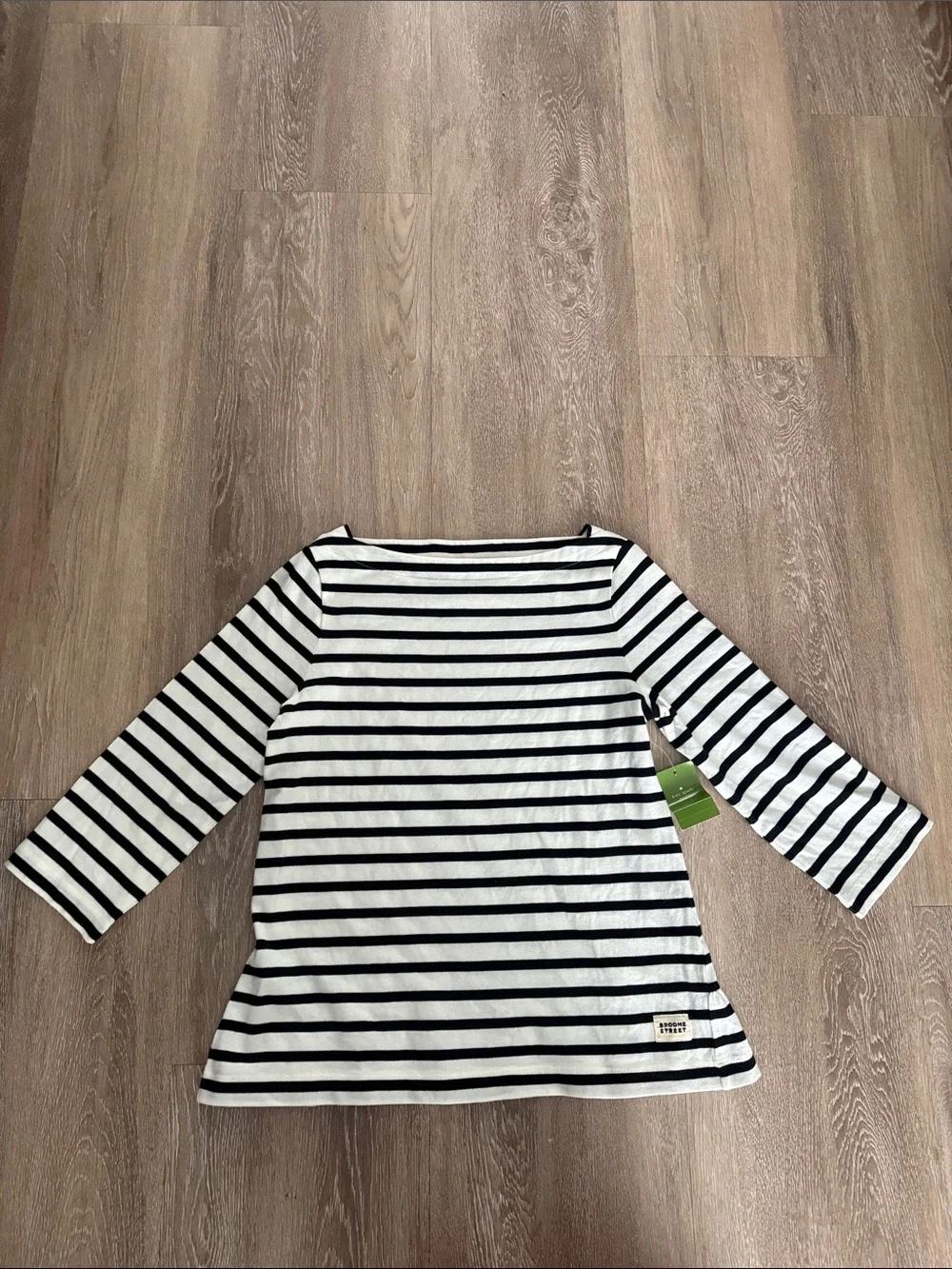 Kate Spade ♠️ Black & White Striped Long Sleeve Top